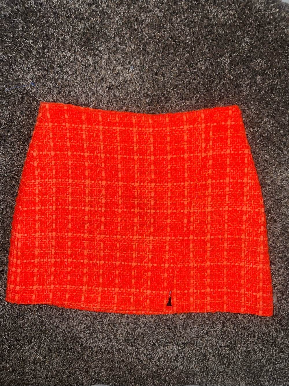 Zara bright red tweed mini skirt